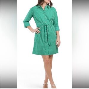 DKNY NEW Women's Collared Stripe Printed Shirtdress | women’s size 14